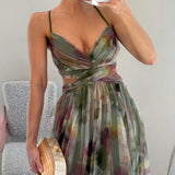 Sunset-Watercolour Maxi Dress by Eleanor Vale