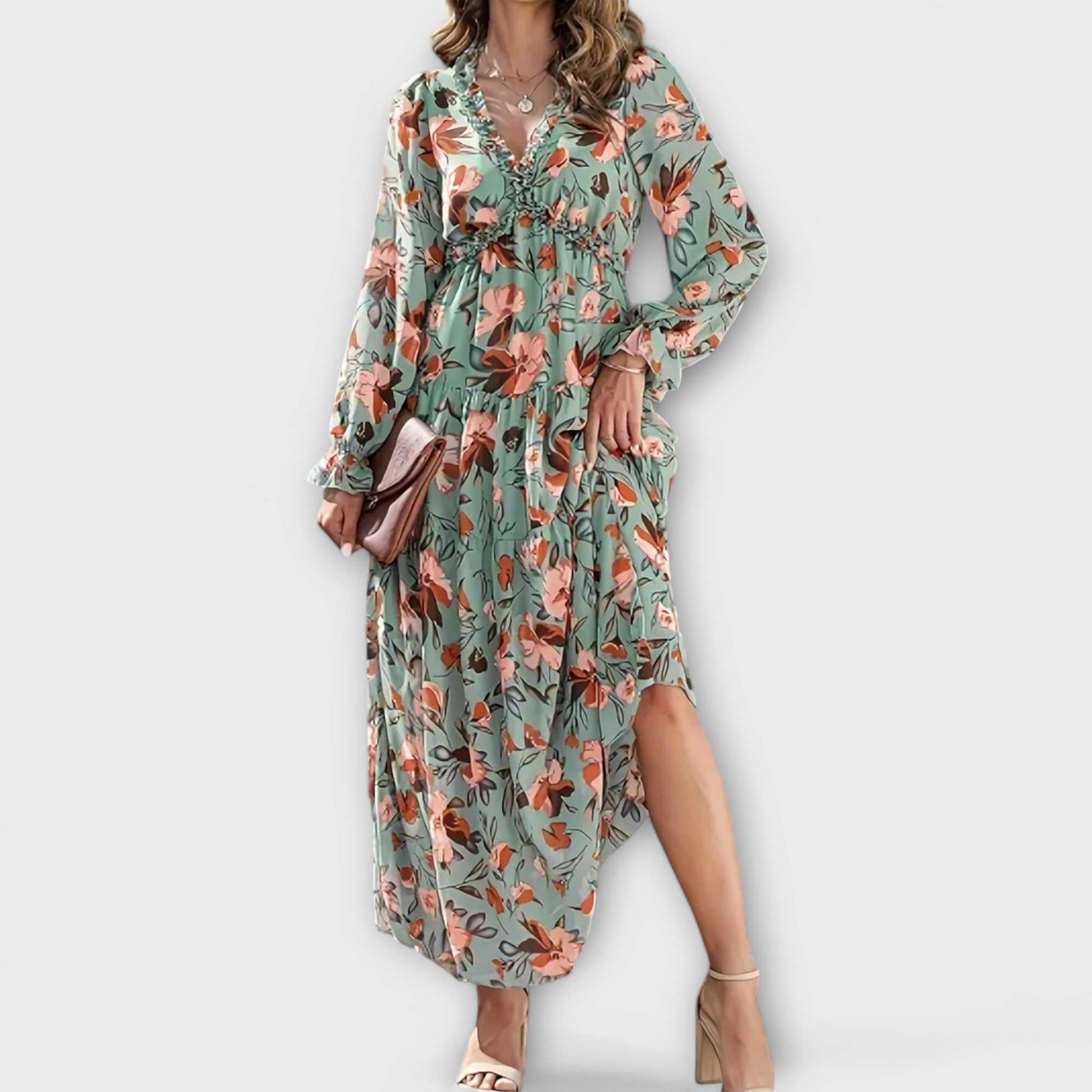Ruffle-Trim Maxi Dress by Eleanor Vale