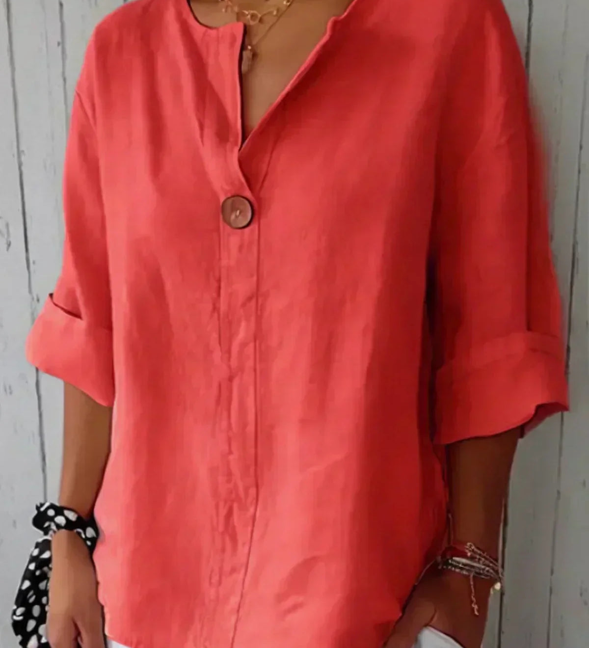Draped V-Neck Blouse by Eleanor Vale