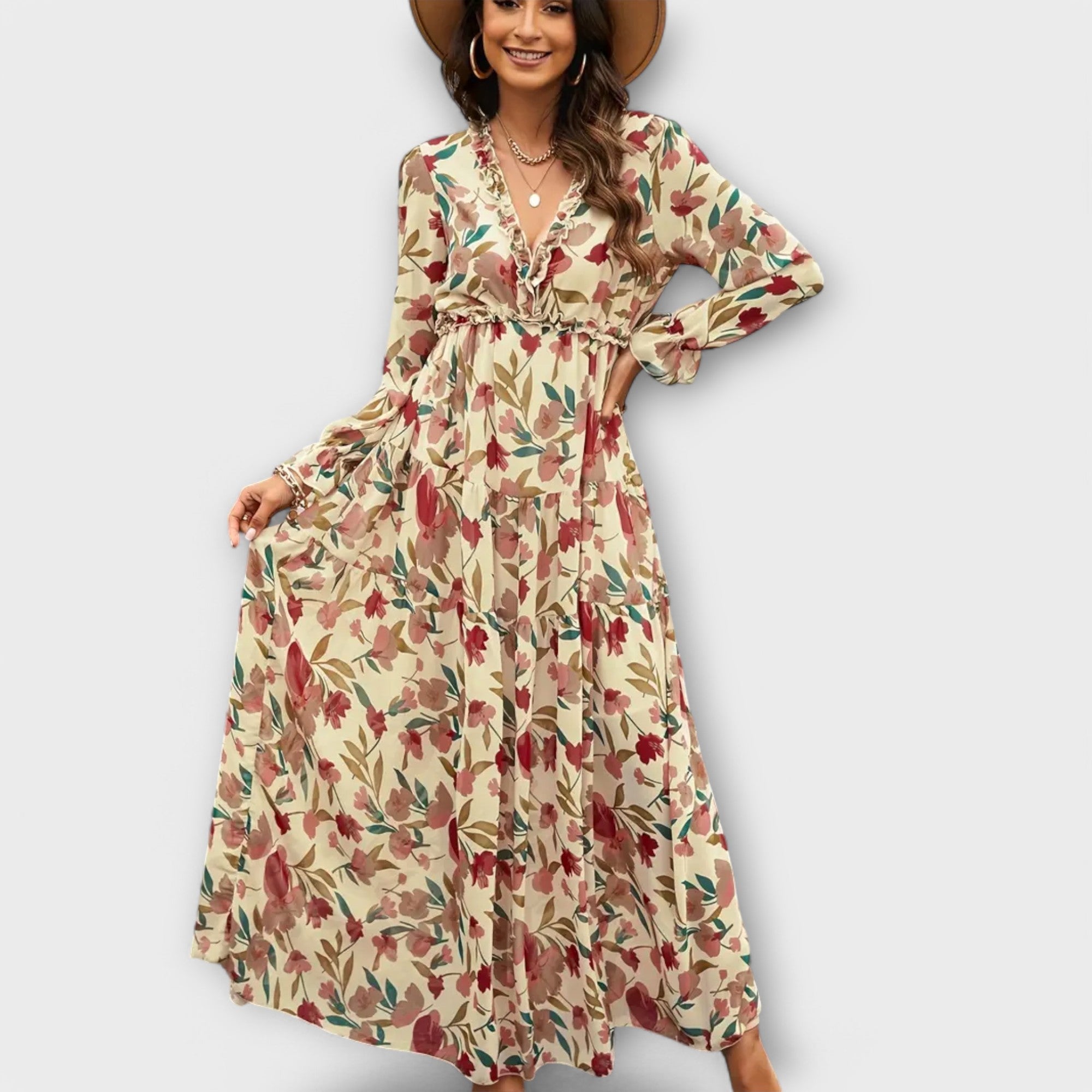 Ruffle-Trim Maxi Dress by Eleanor Vale