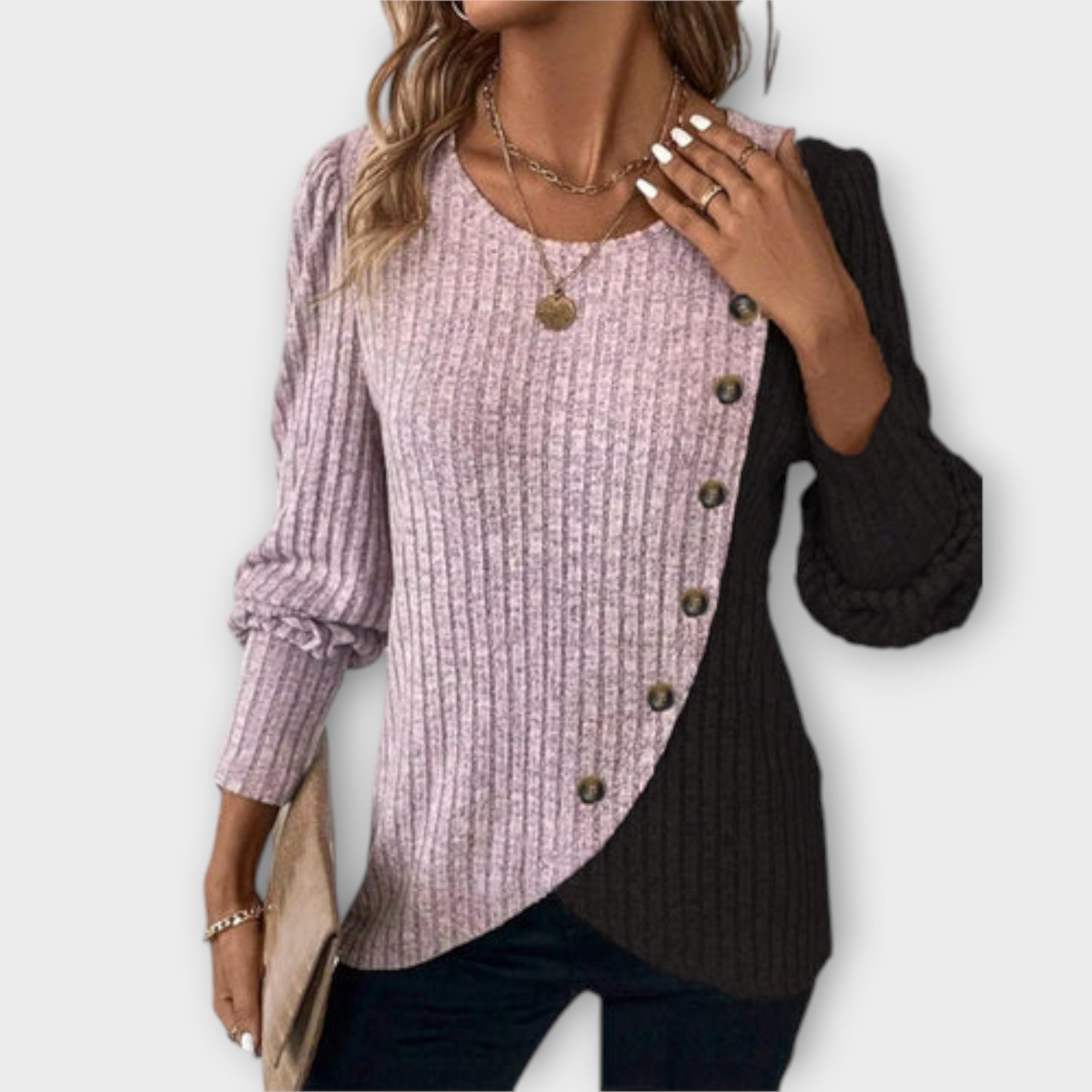 Curved-Button Jumper by Eleanor Vale
