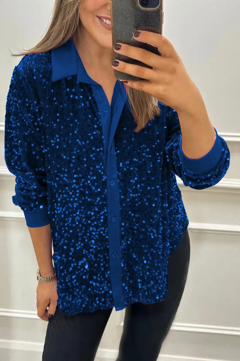 All-Over Sequin Shirt by Eleanor Vale