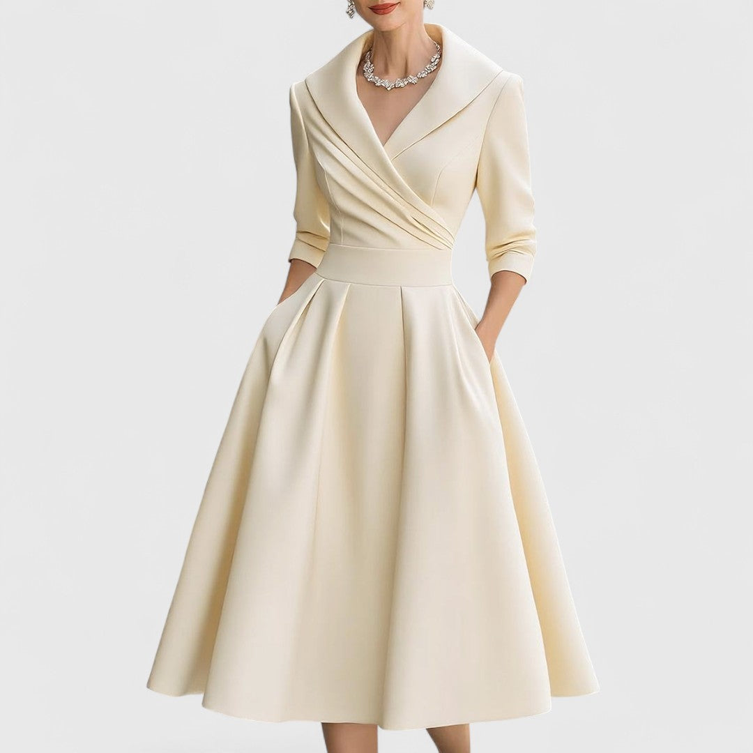 Shawl-Collar Midi Dress by Eleanor Vale
