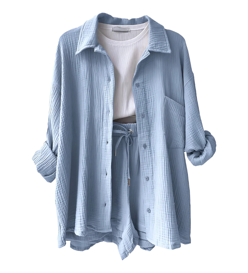 Crinkle-Shirt Co-Ord Set by Eleanor Vale