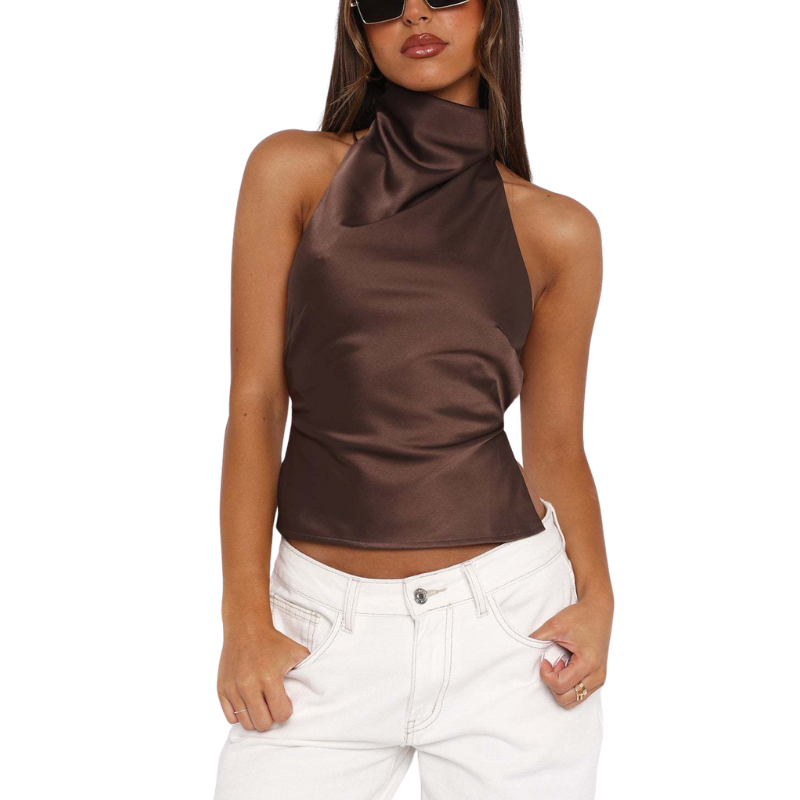 Glossy-Halter Blouse by Eleanor Vale