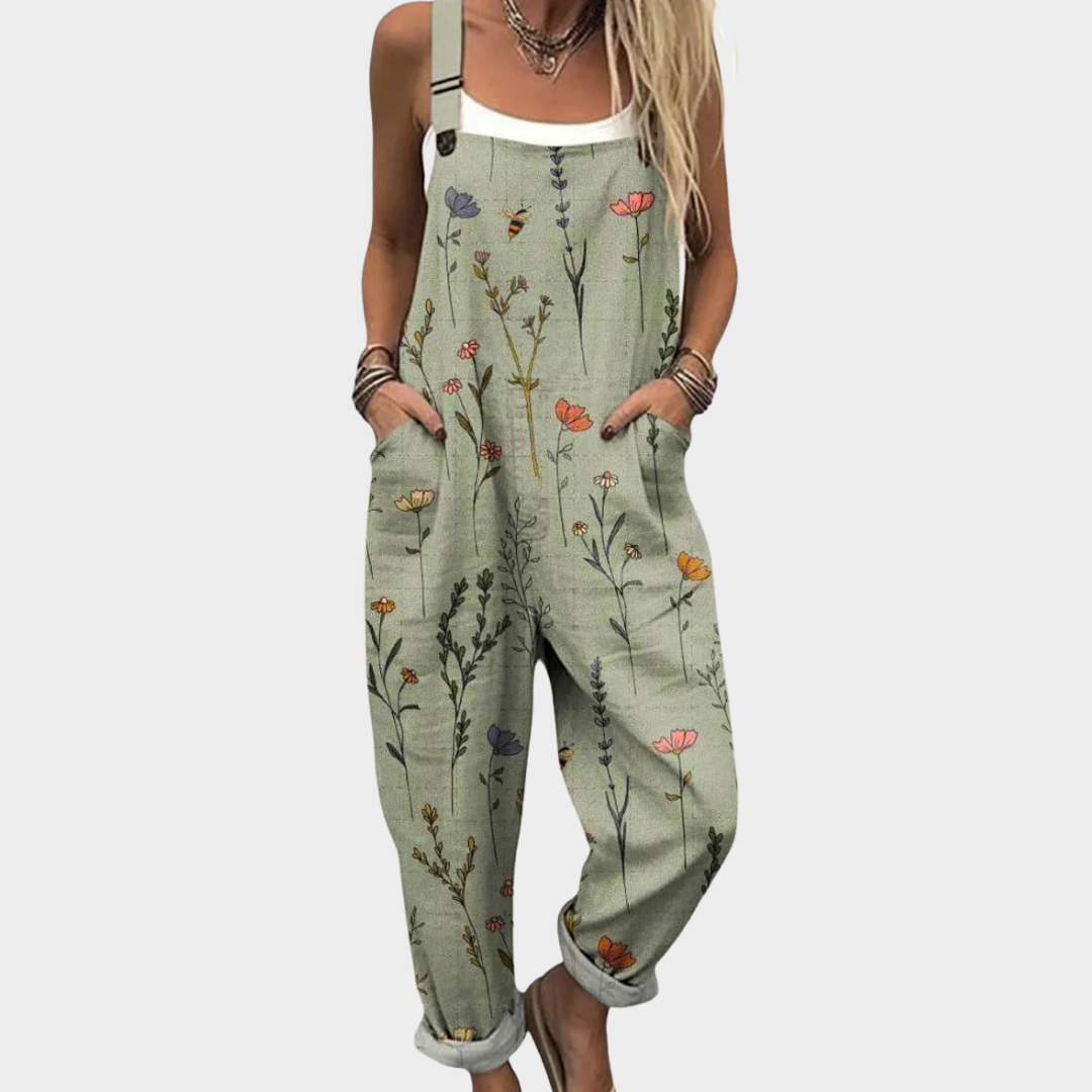 Sage-Wildflower Dungarees by Eleanor Vale