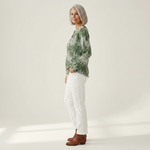 Inès Green Classic-Tree Patterned Jumper, side view