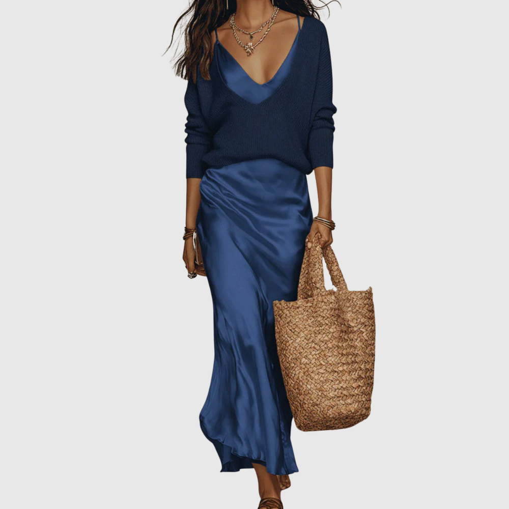 Matching-Knit Midi Dress by Eleanor Vale