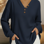 Sylvie Patterned Jumper in Navy - neckline detail