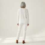 Sylvie Patterned Jumper in White - back view