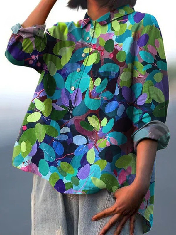 Foliage-Print Shirt by Eleanor Vale