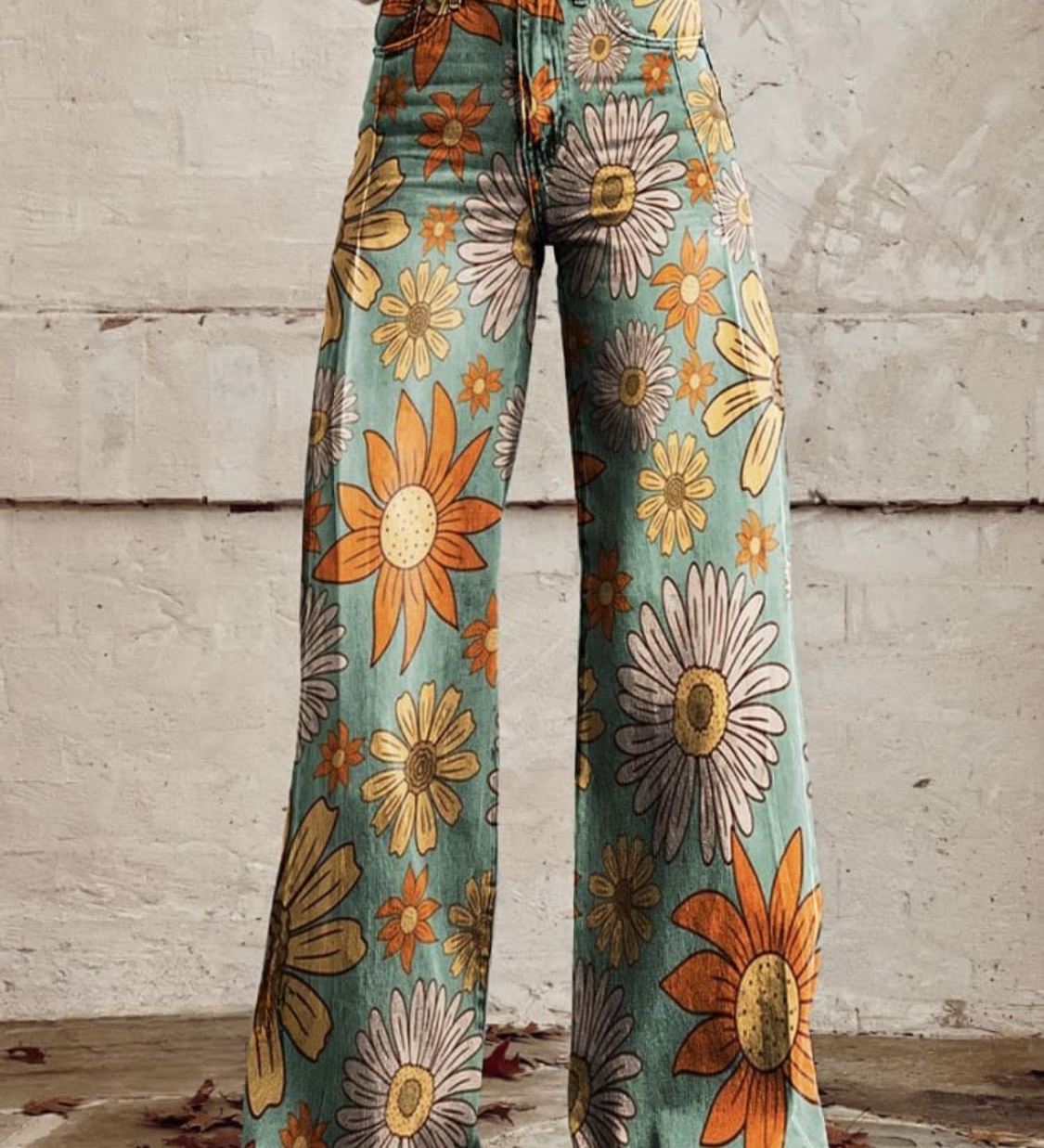 Sunflower-Print Trousers by Eleanor Vale