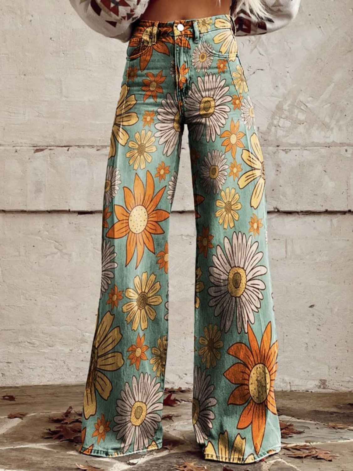 Sunflower-Print Trousers by Eleanor Vale