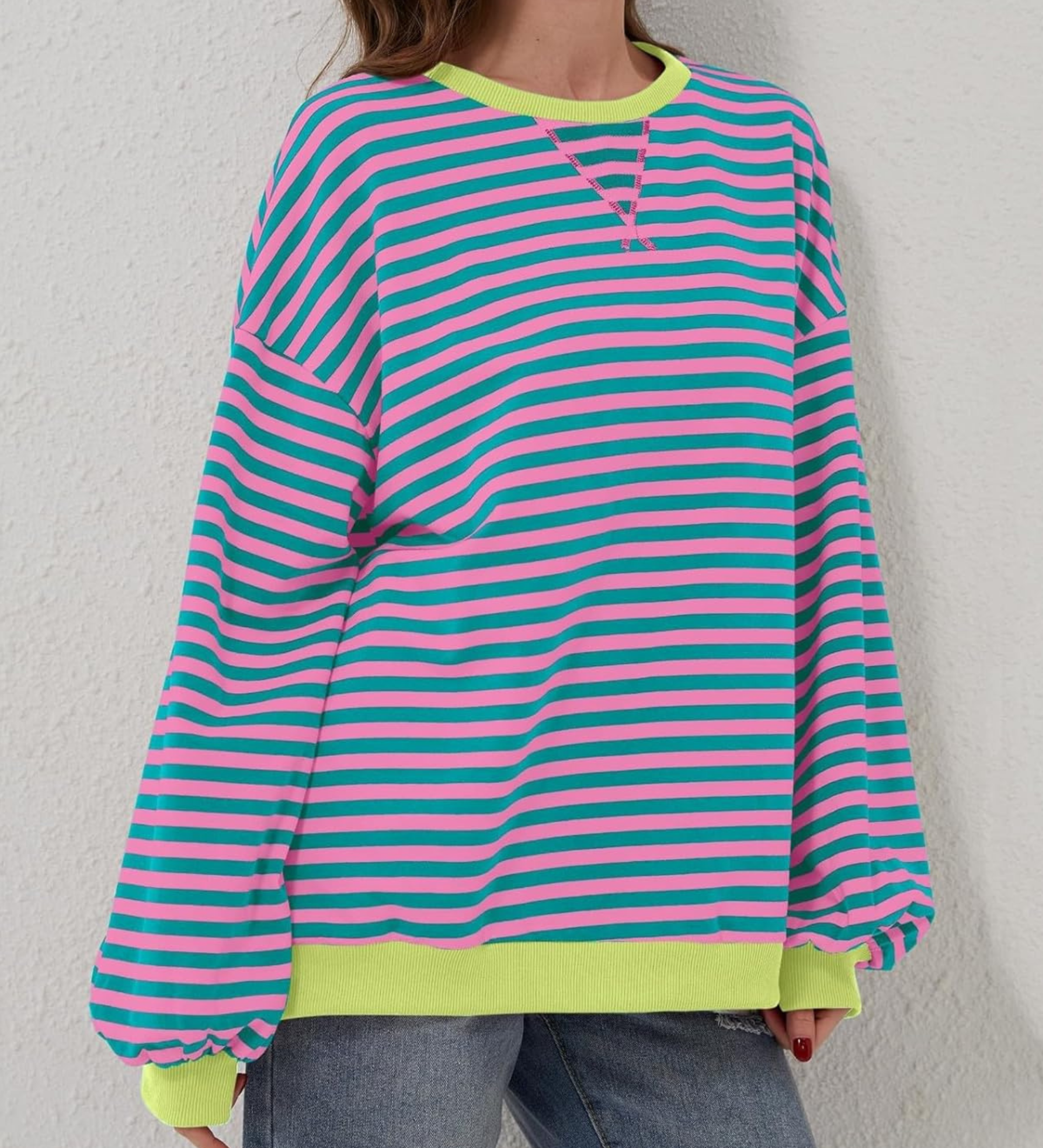 Neon-Trim Sweatshirt by Eleanor Vale