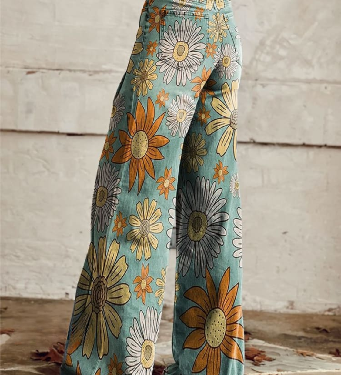 Sunflower-Print Trousers by Eleanor Vale