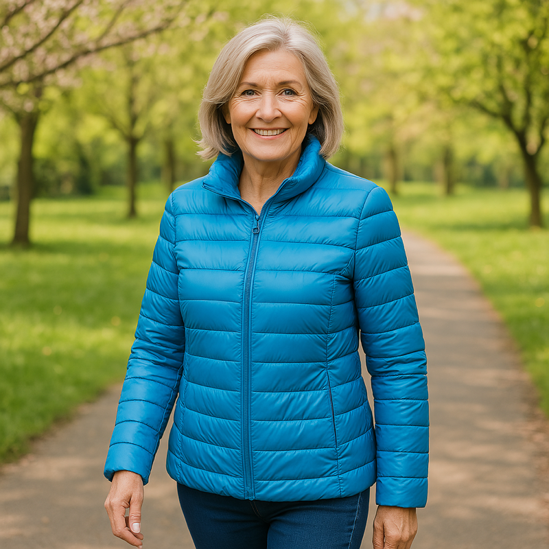 Lightweight padded jacket in sky blue