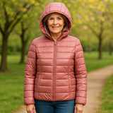 Lightweight padded jacket in soft salmon