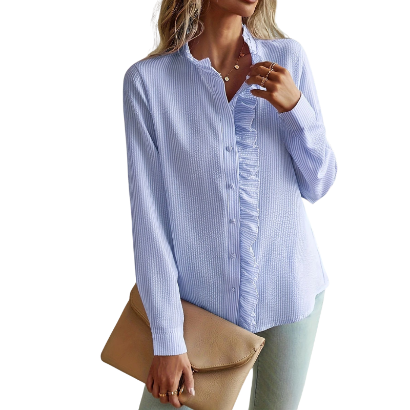 Ruffle-Placket Blouse by Eleanor Vale