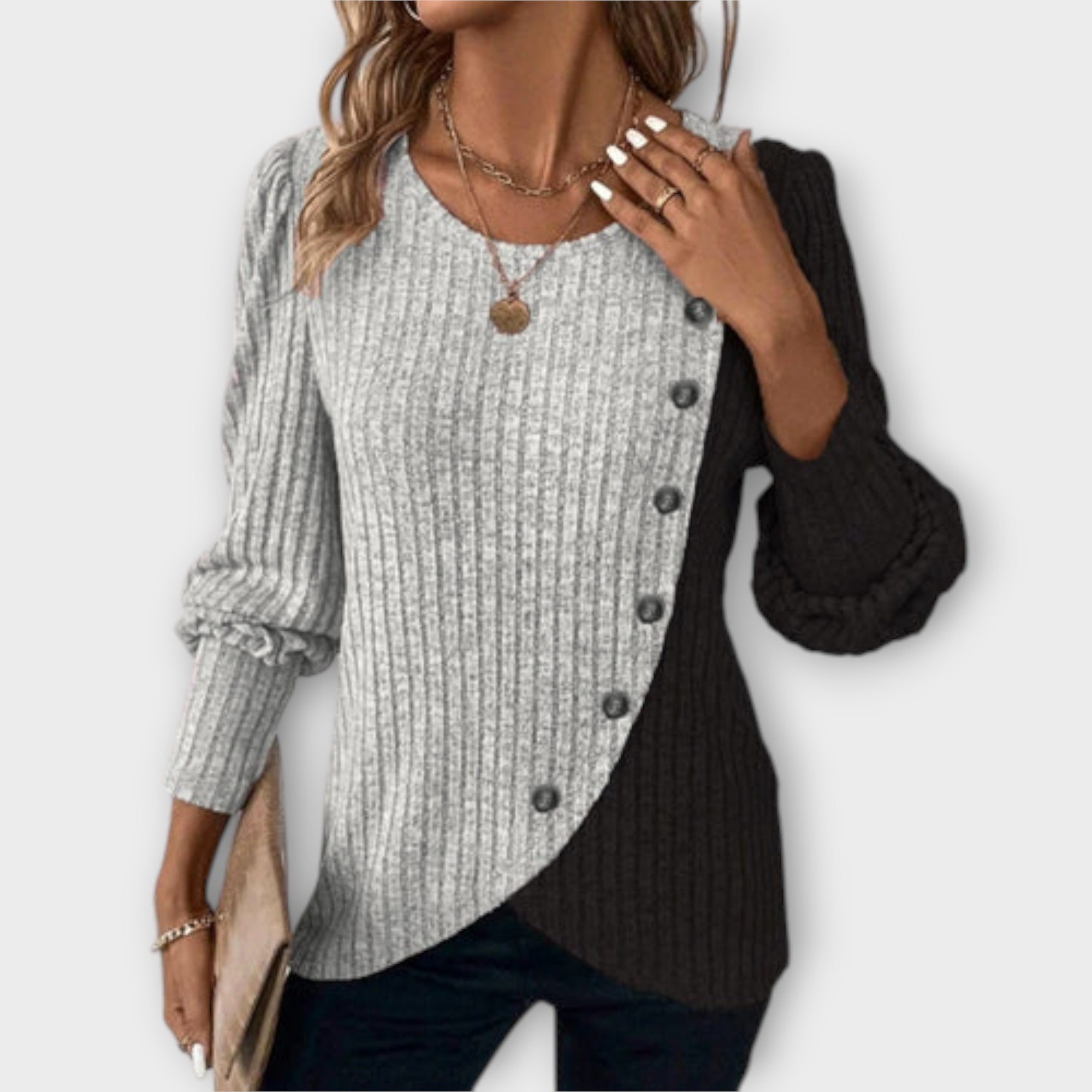 Curved-Button Jumper by Eleanor Vale
