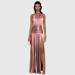 High-Slit Shimmer Dress by Eleanor Vale