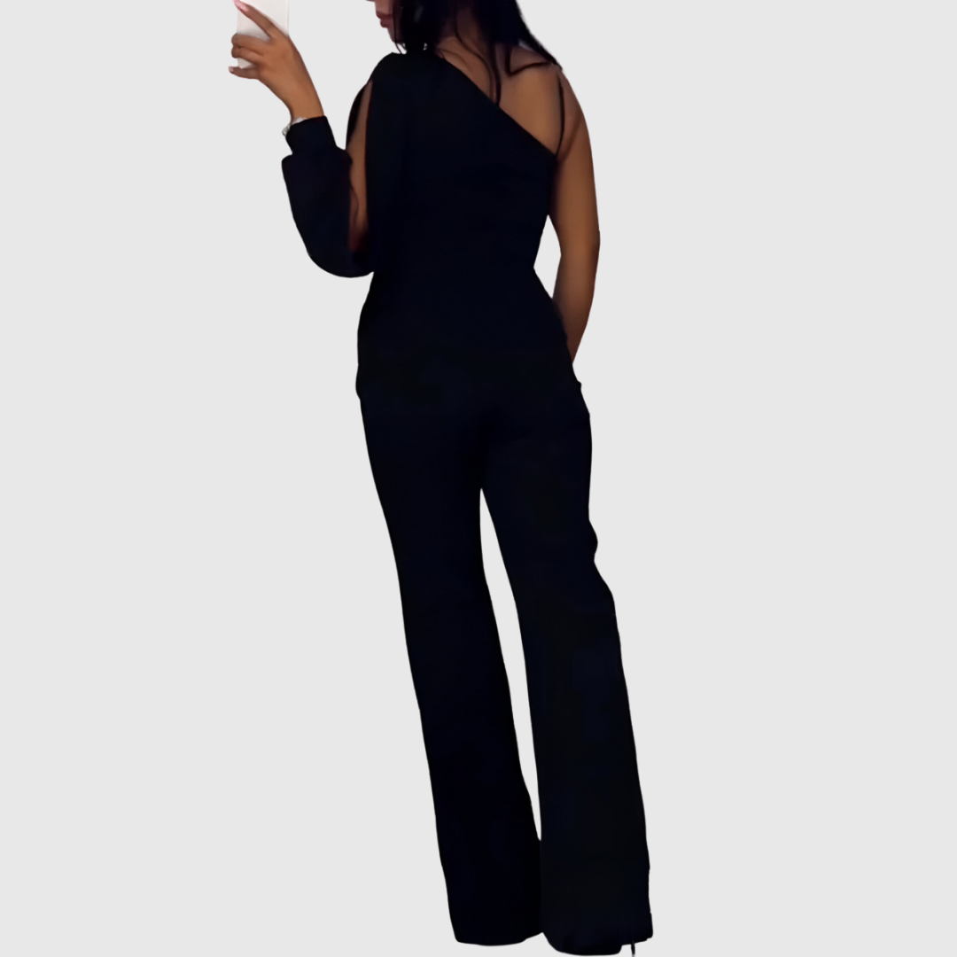 Sheer-Slit Jumpsuit by Eleanor Vale