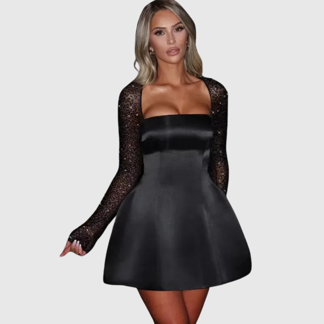 Sheer-Sleeve Dress by Eleanor Vale