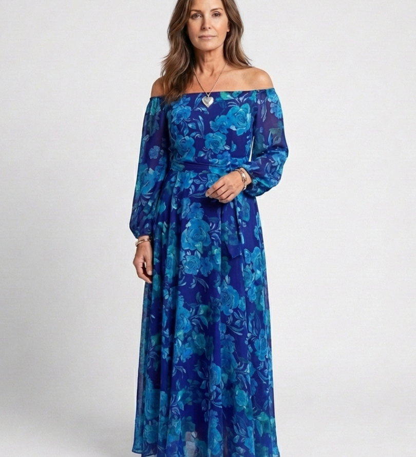 Cobalt-Rose Maxi Dress by Eleanor Vale