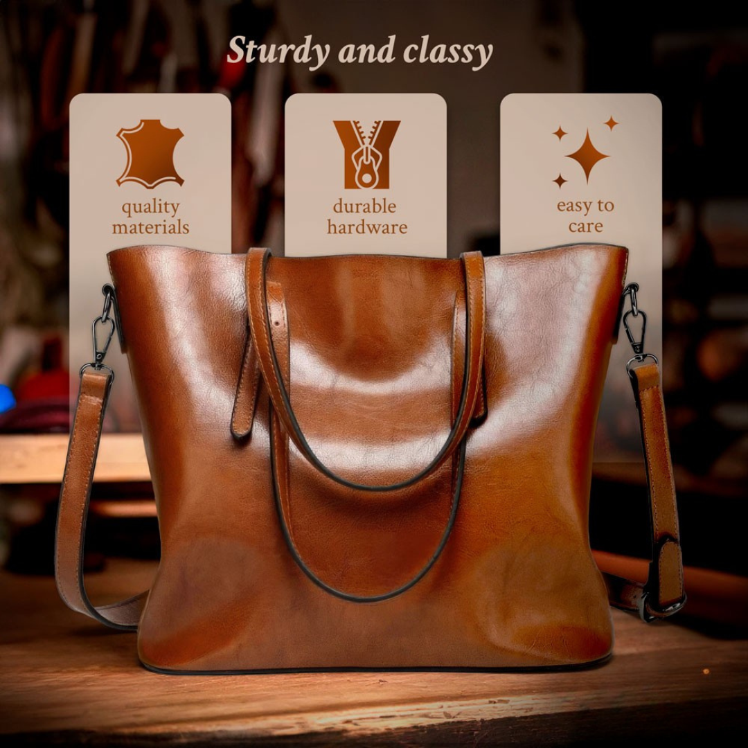Waxed-Finish Handbag by Eleanor Vale