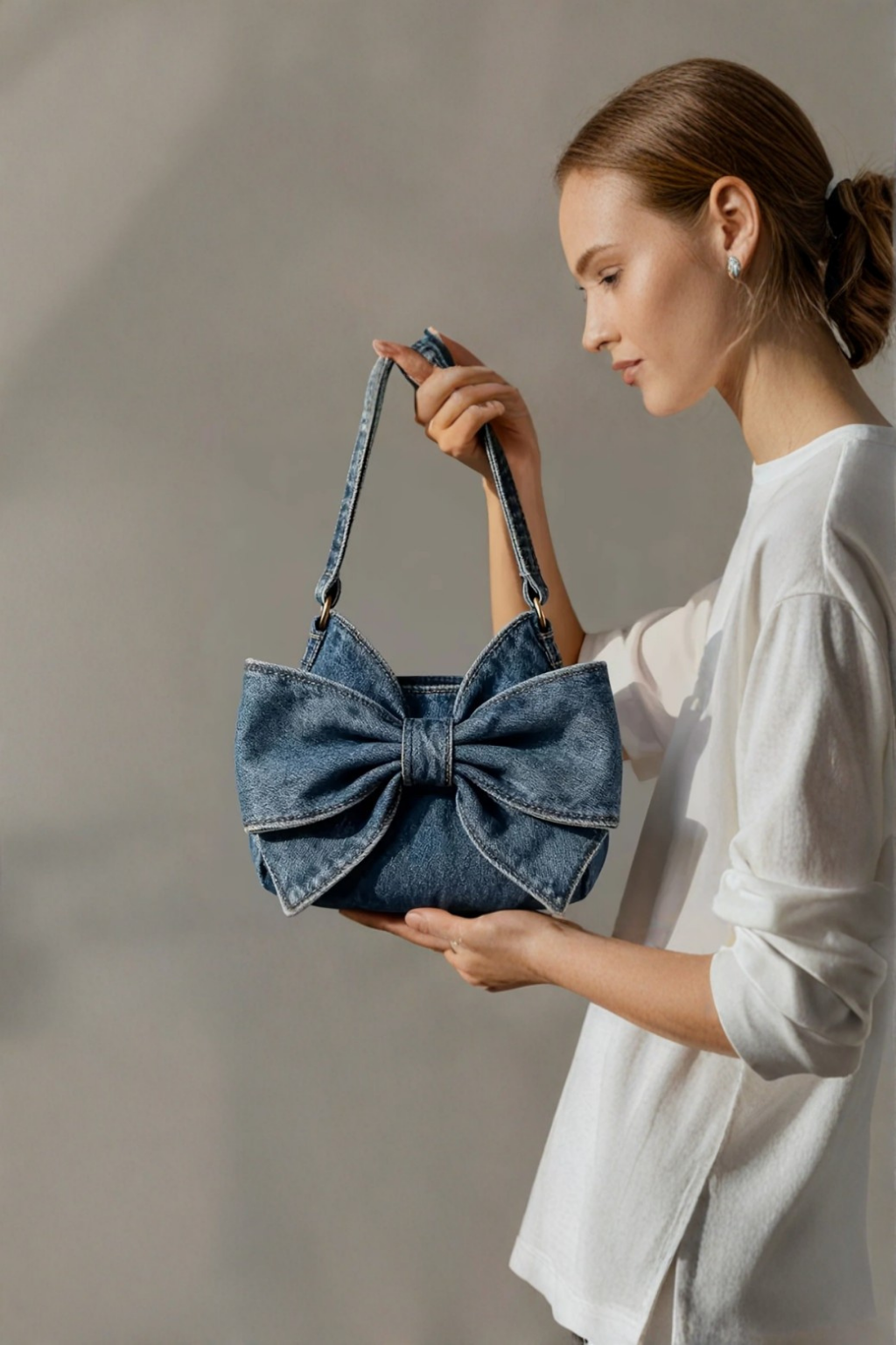 Retro bow detail bag
