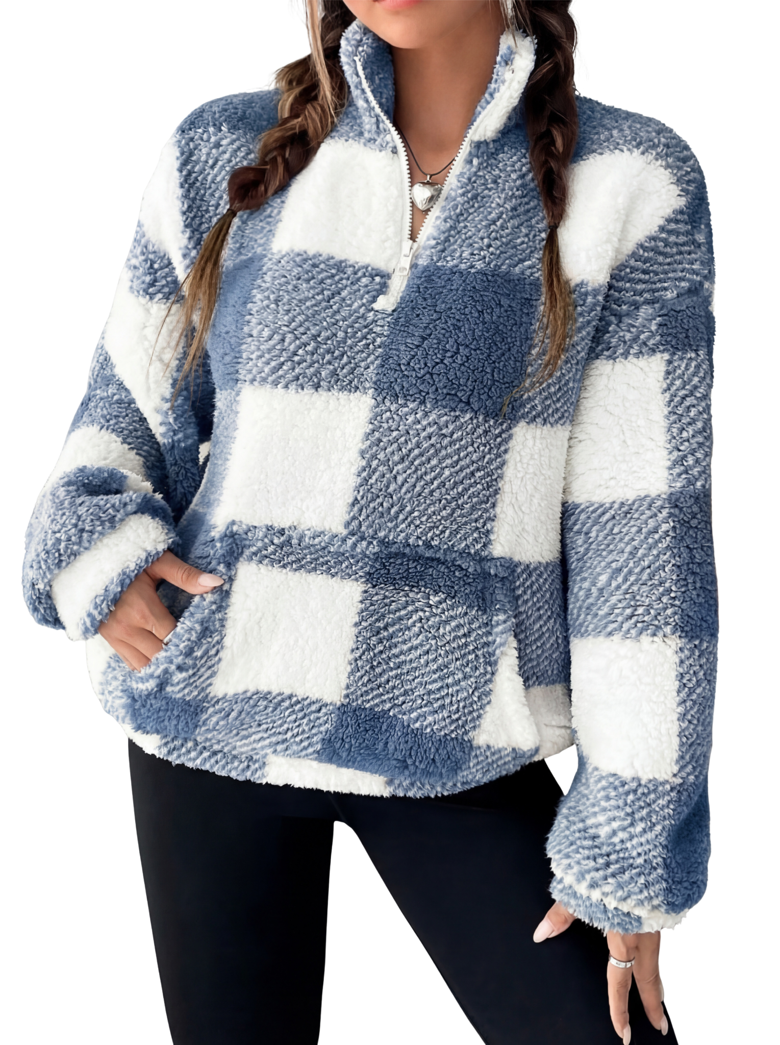 Buffalo-Check Pullover by Eleanor Vale
