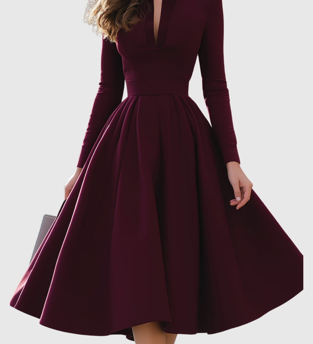 Funnel-Neck Midi Dress by Eleanor Vale