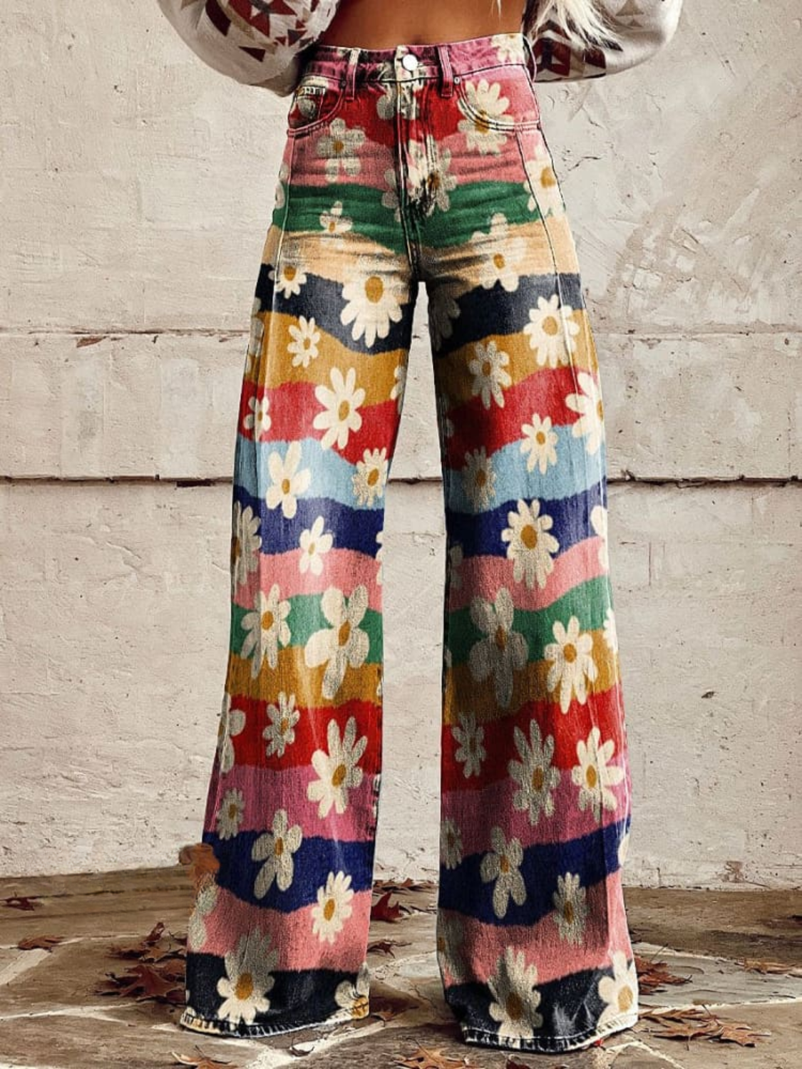 Banded-Floral Trousers by Eleanor Vale