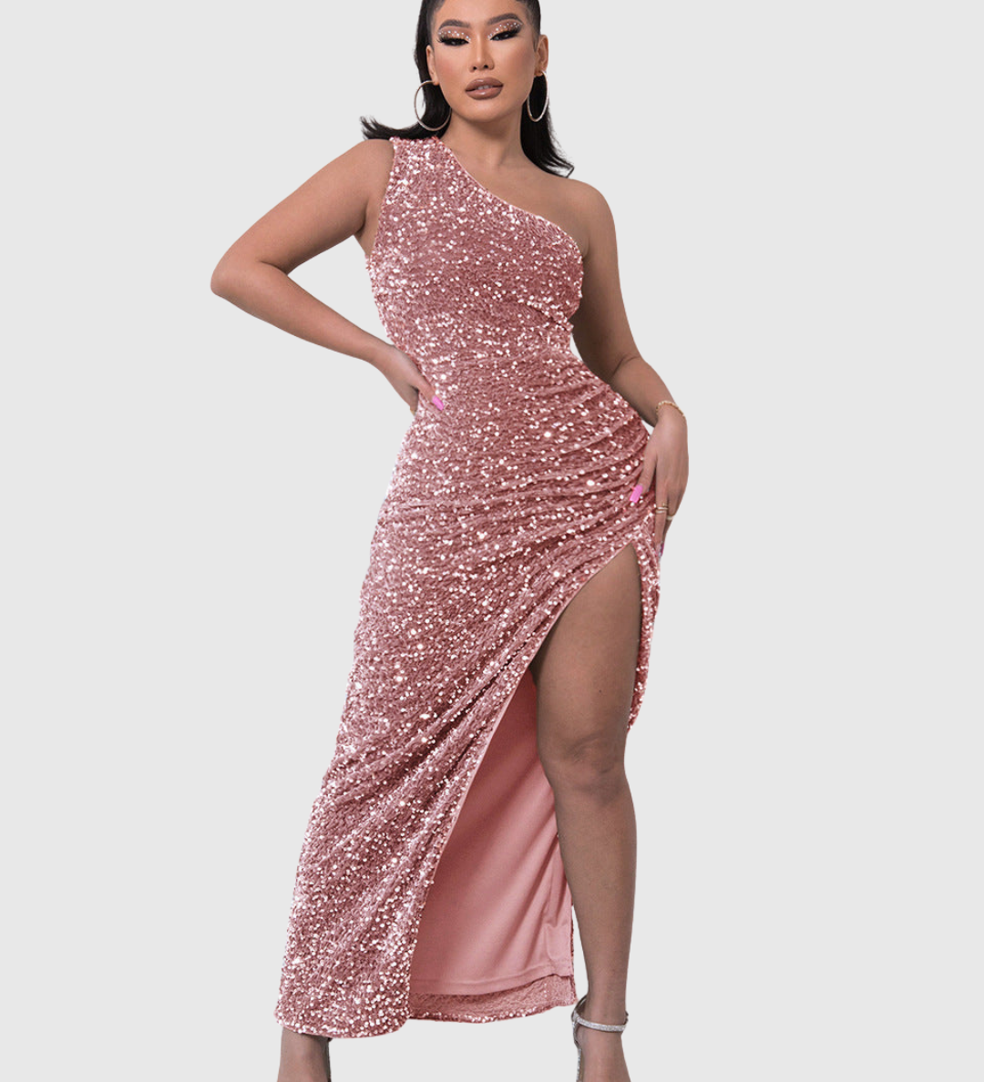 Silver-Sequin Evening Dress by Eleanor Vale