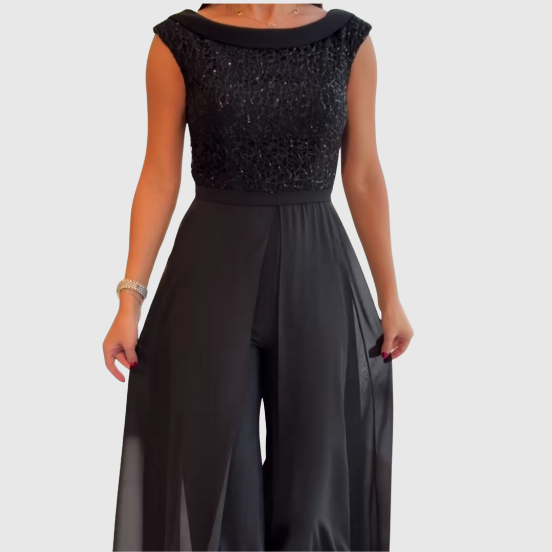 Sequin Bodice Jumpsuit by Eleanor Vale