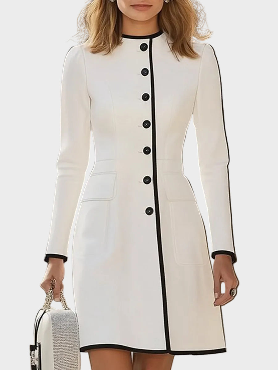 Contrast-Trim Midi Dress by Eleanor Vale