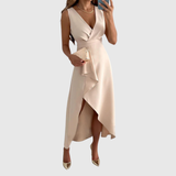 Cascade-Drape Midi Dress by Eleanor Vale