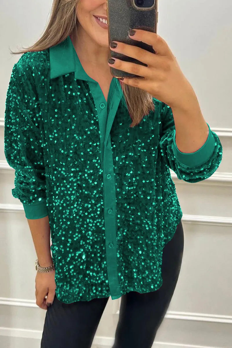 All-Over Sequin Shirt by Eleanor Vale