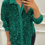 All-Over Sequin Shirt by Eleanor Vale