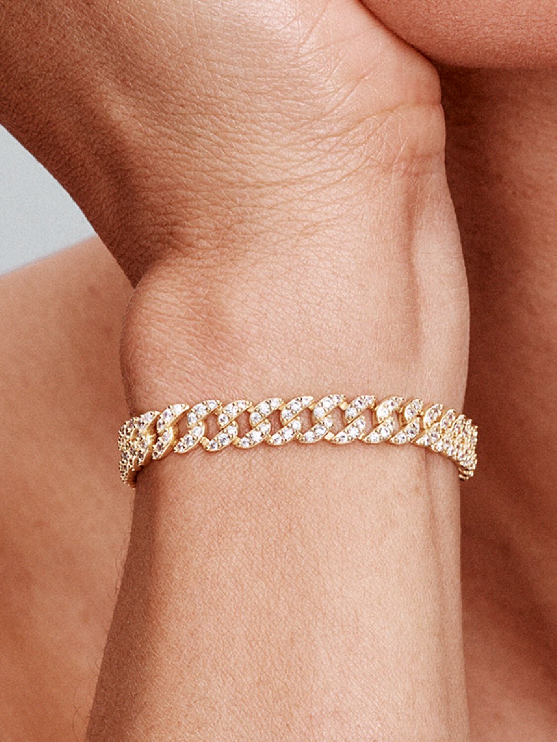 Stone-Set Curb Bracelet by Eleanor Vale