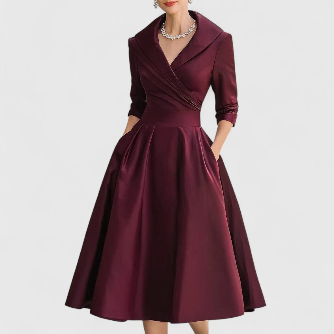 Shawl-Collar Midi Dress by Eleanor Vale