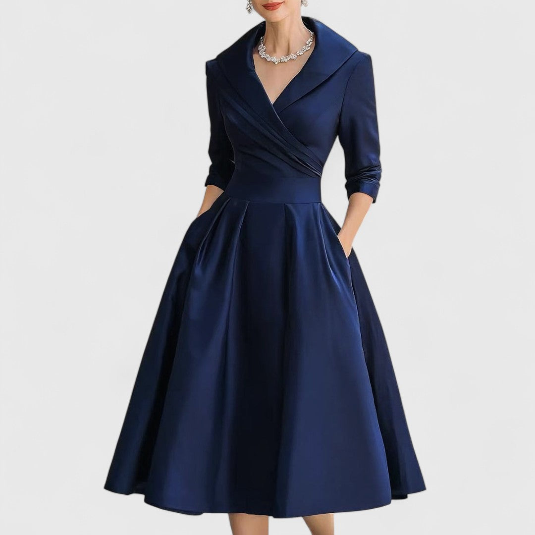 Shawl-Collar Midi Dress by Eleanor Vale