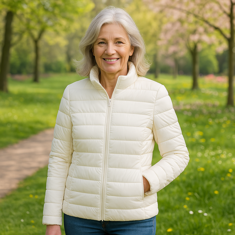 Lightweight padded jacket in crisp white