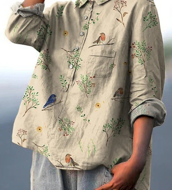 Garden-Bird Shirt by Eleanor Vale