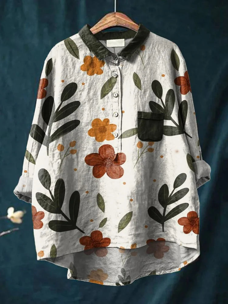 Contrast-Collar Shirt by Eleanor Vale