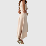 Cascade-Drape Midi Dress by Eleanor Vale