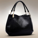 Glossy-Croc Shoulder Bag by Eleanor Vale