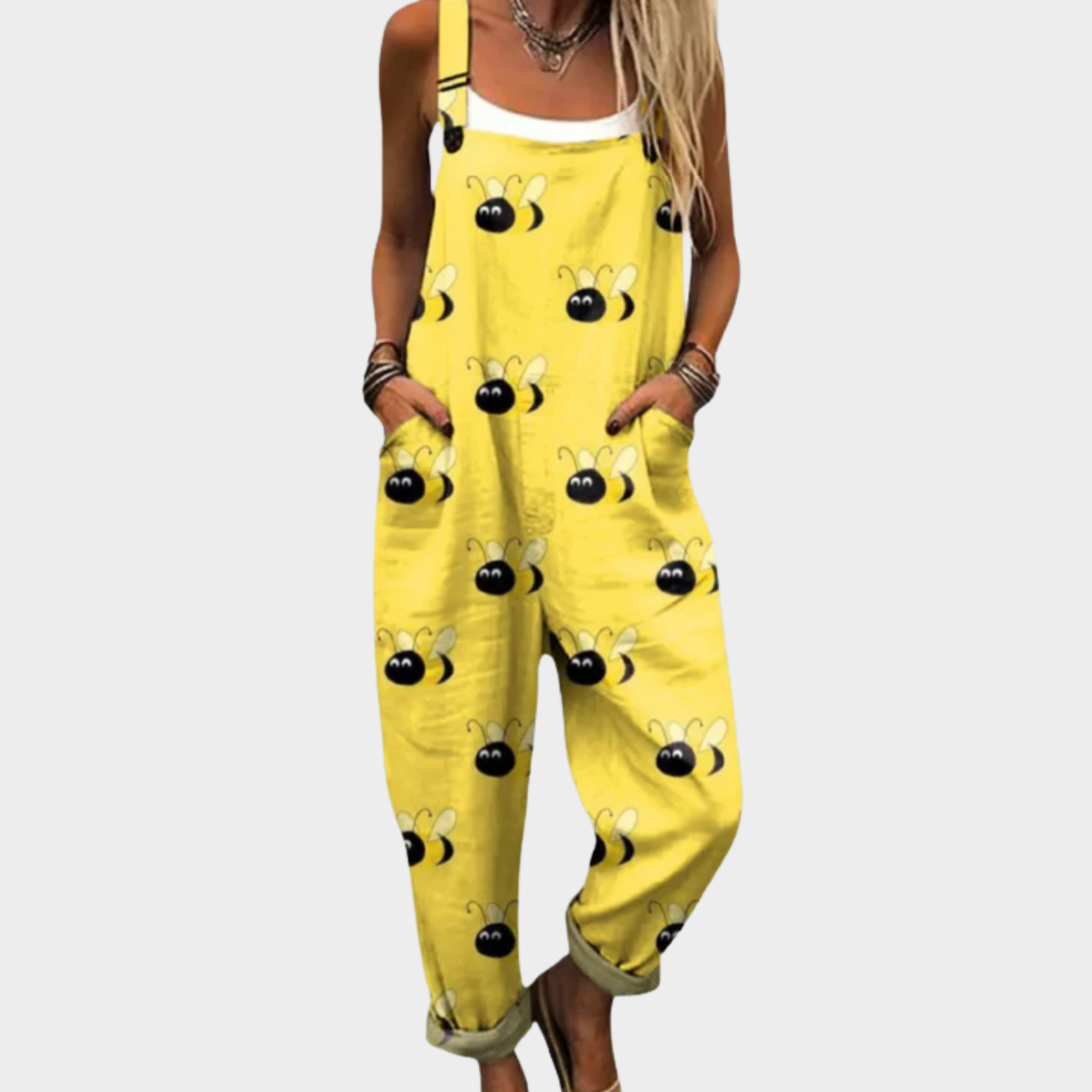 Cartoon-Bee Dungarees by Eleanor Vale