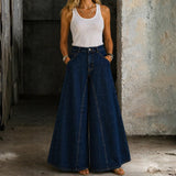 High-waisted jeans with tie waist
