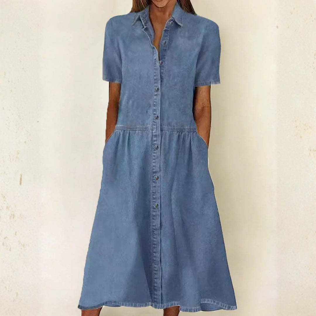 Short sleeve denim dress