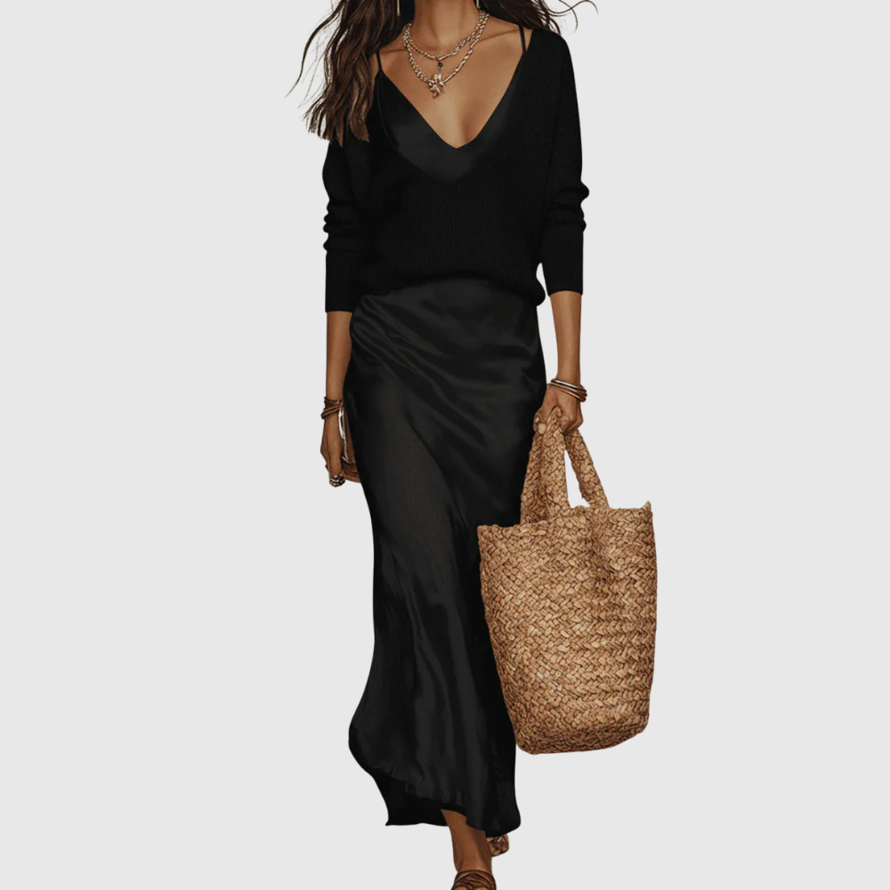 Matching-Knit Midi Dress by Eleanor Vale